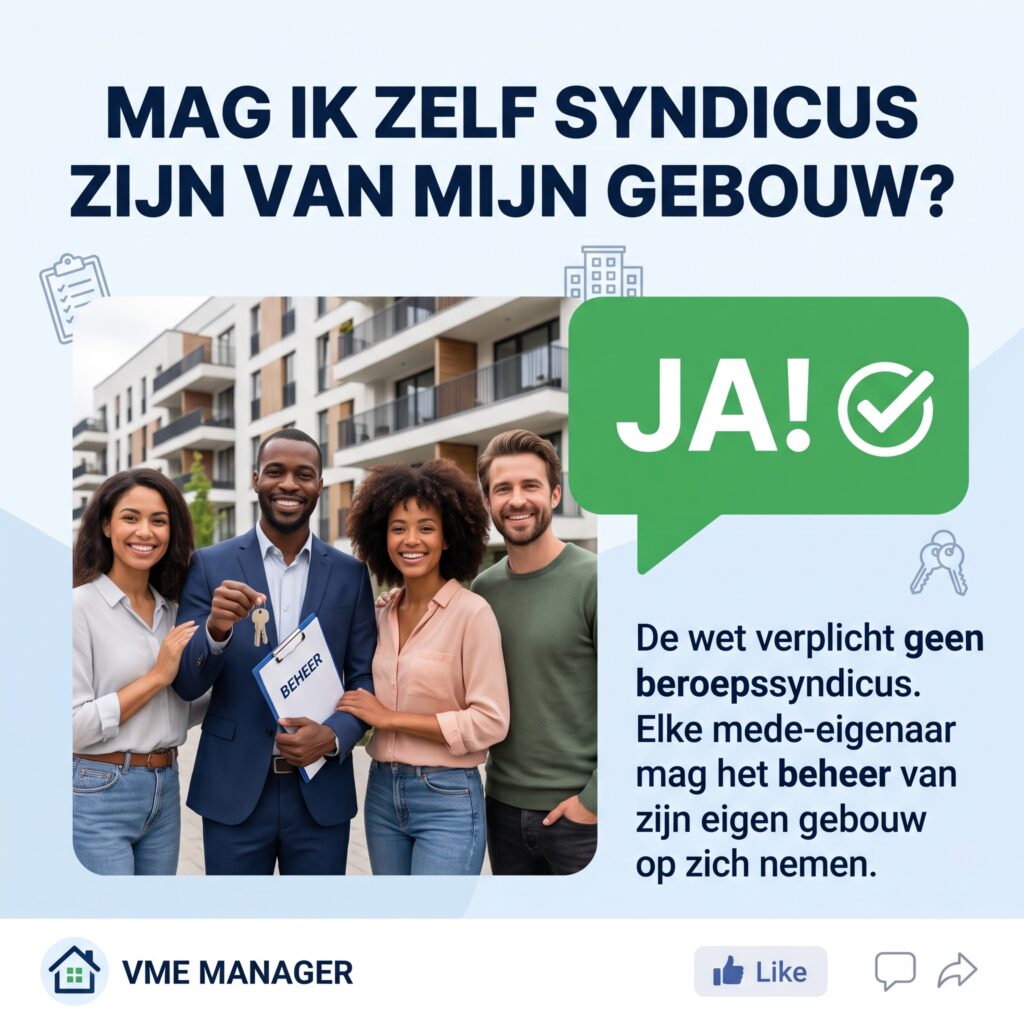 Groep van mensen vragen zich af of ze zelf syndicus mogen zijn.