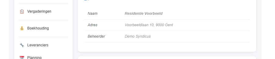 Formulier om een nieuwe algemene vergadering aan te maken